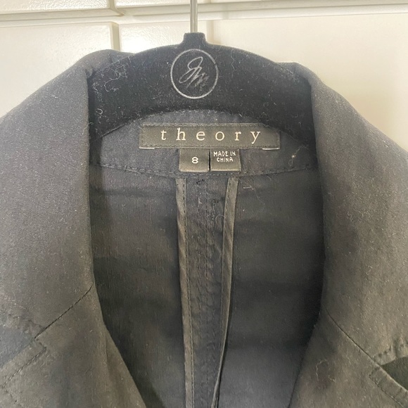 Theory Black Linen Blend Jacket Sz8 - Picture 7 of 9